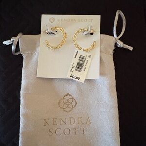 Kendra Scott Gold Textured Hoop Earrings